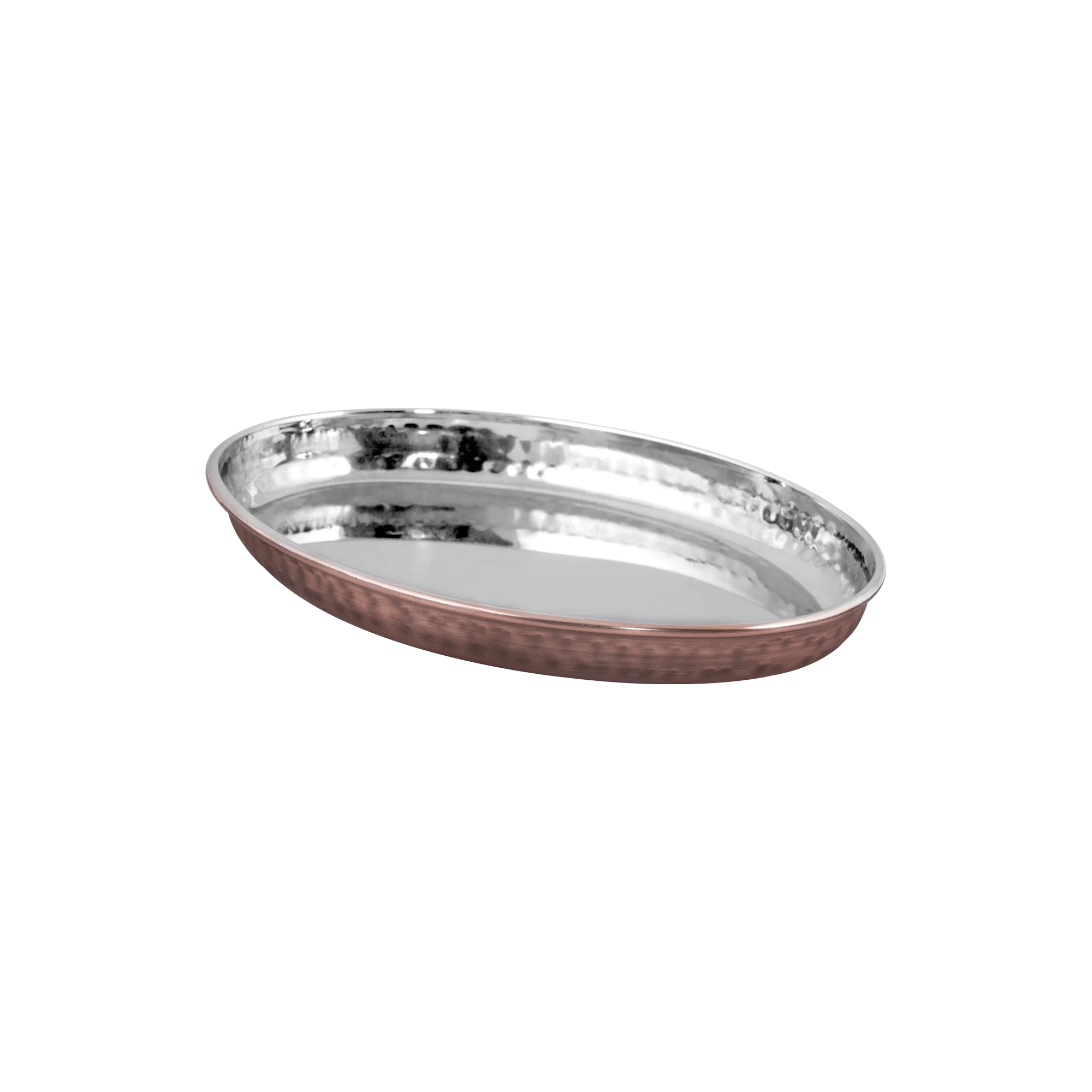 Bonna Bakır Dövme Mini Oval Atıştırmalık 16.75 x 11.75 cm, profesyonel servis ürünü