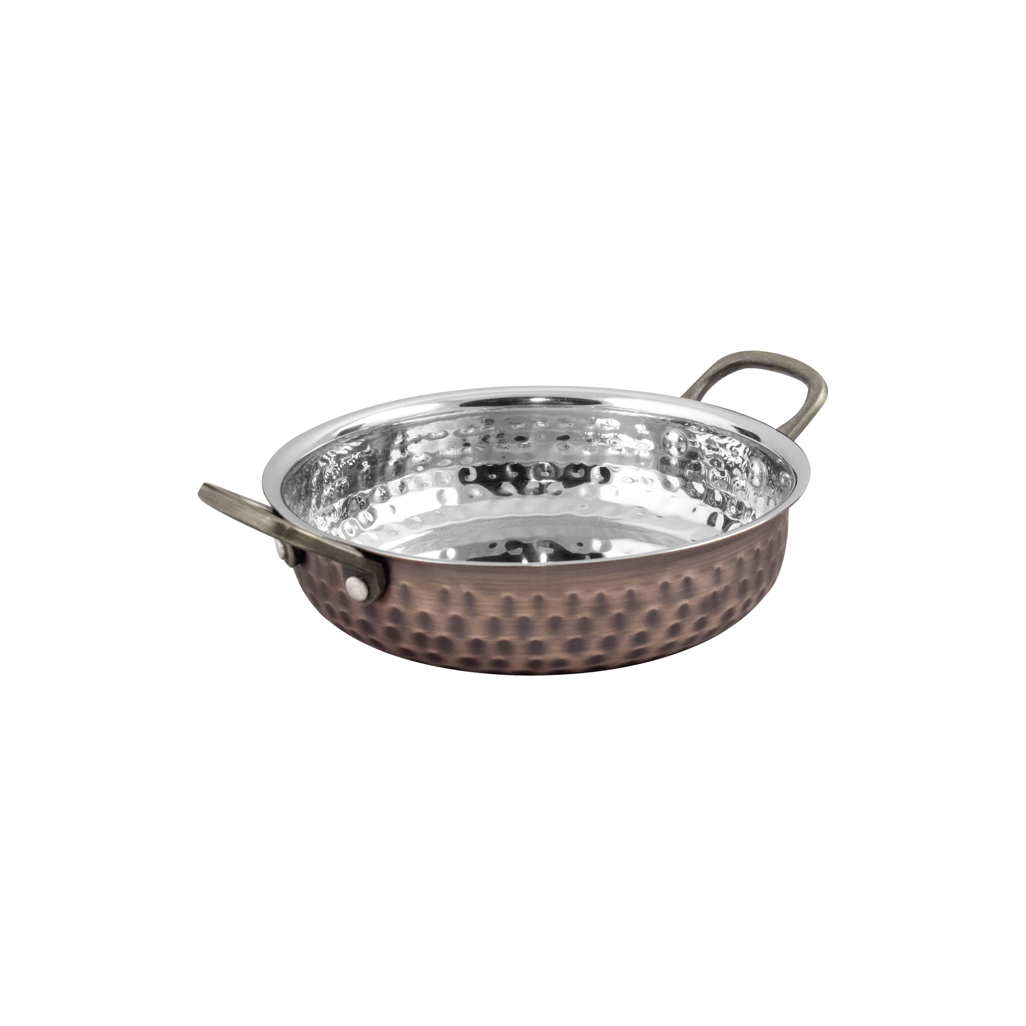 Bonna Bakır Dövme Çift Kulplu Sunum Tabağı 18 x 4 cm - 900 ml, sunum tabağı