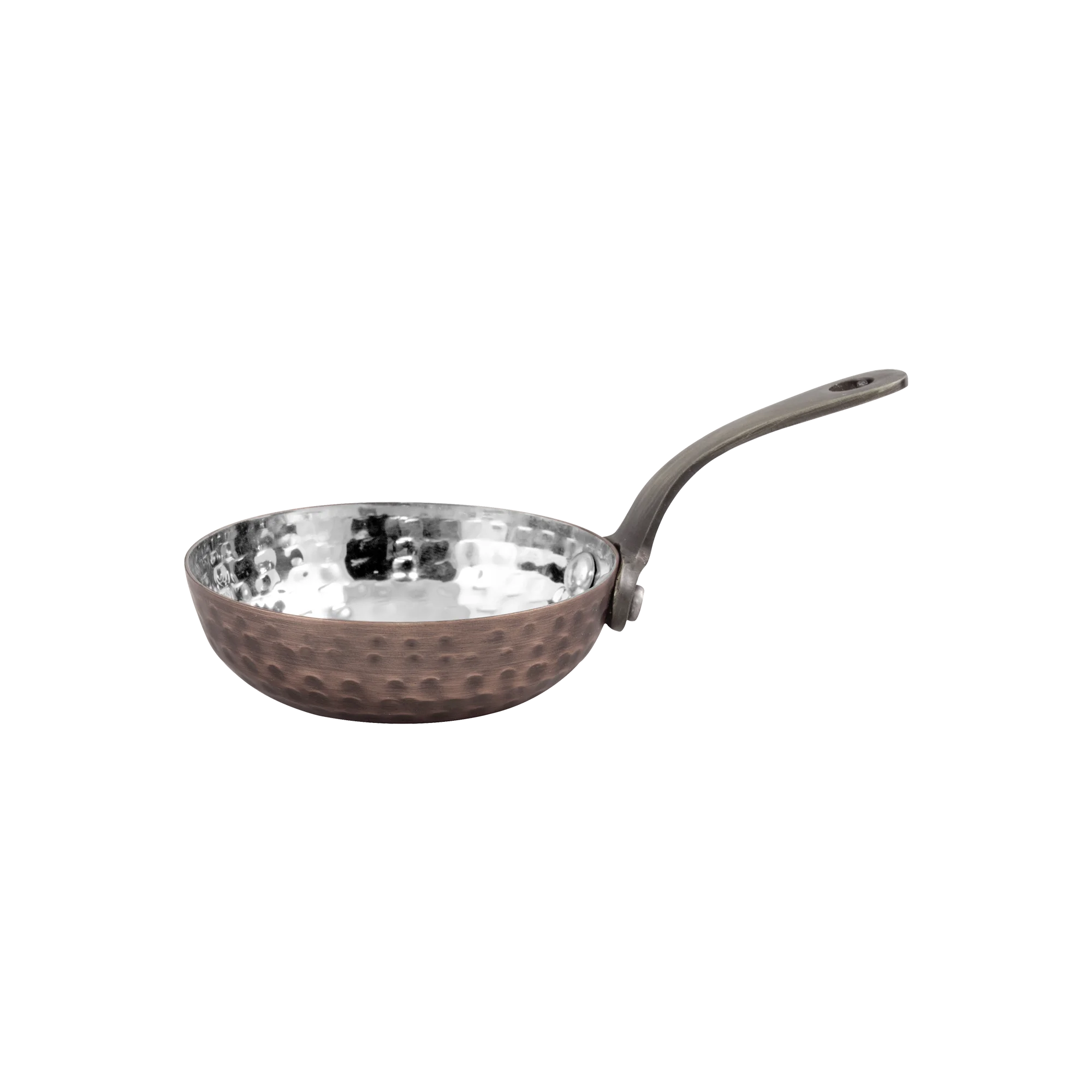 Bonna Bakır Dövme Mini Atıştırma Tava Formlu Sunum 7.5 x 2.50 cm 80 ml, profesyonel servis ürünü