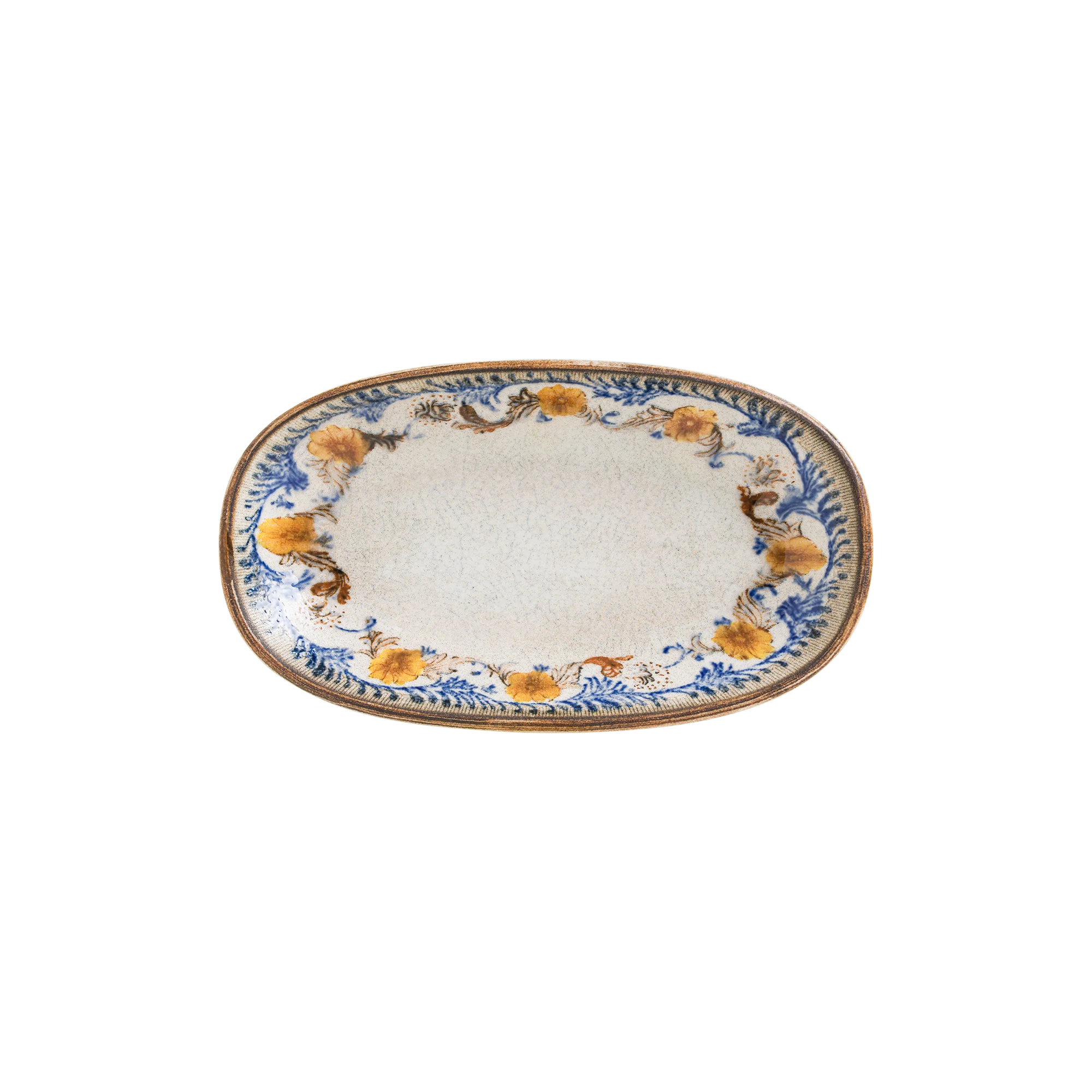 Bonna Retro Floral Gourmet Oval Kayık Tabak 19*11 cm 200 cc, sunum tabağı