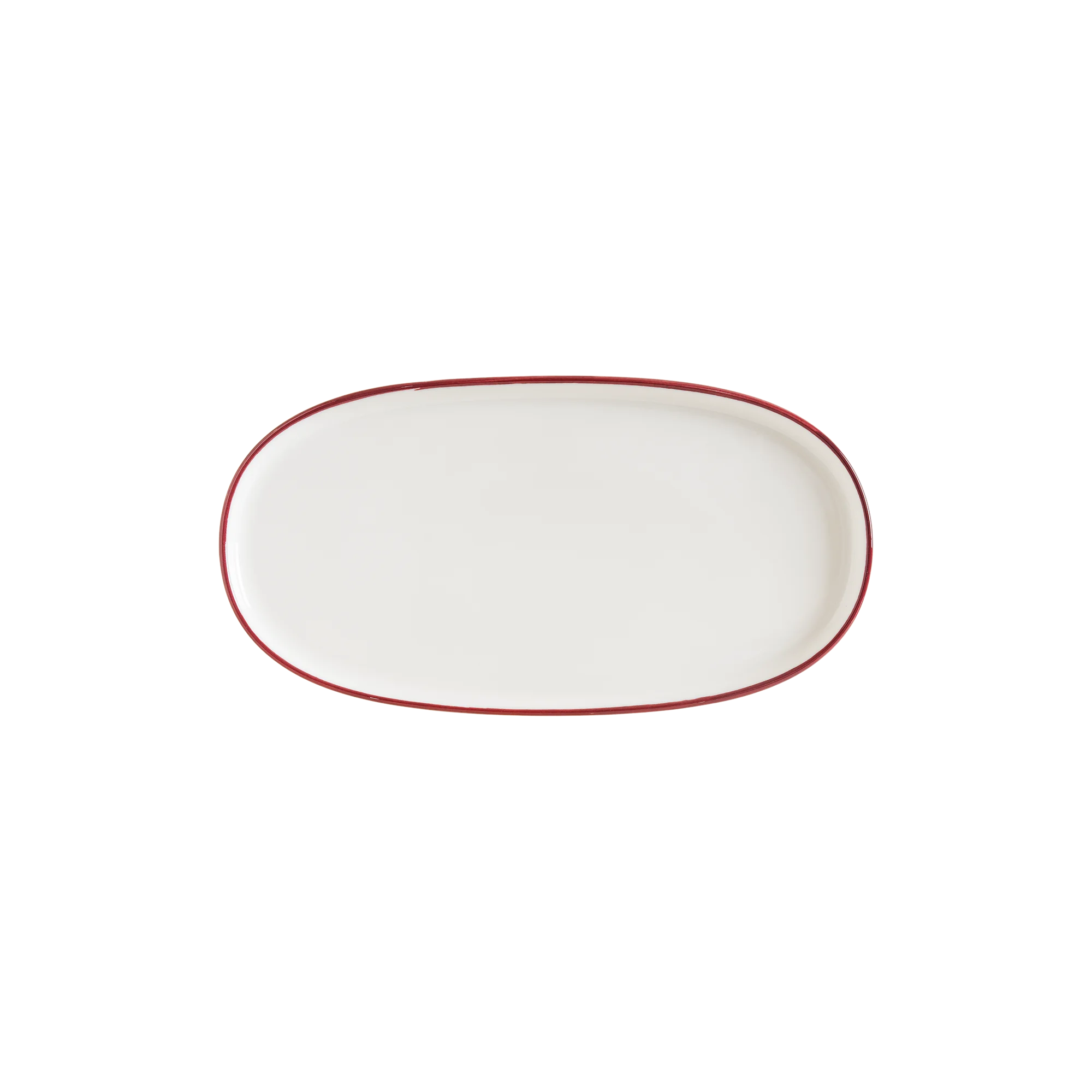 Bonna Linea Burgundy Hygge 25cm Oval Tabak, servis tabağı