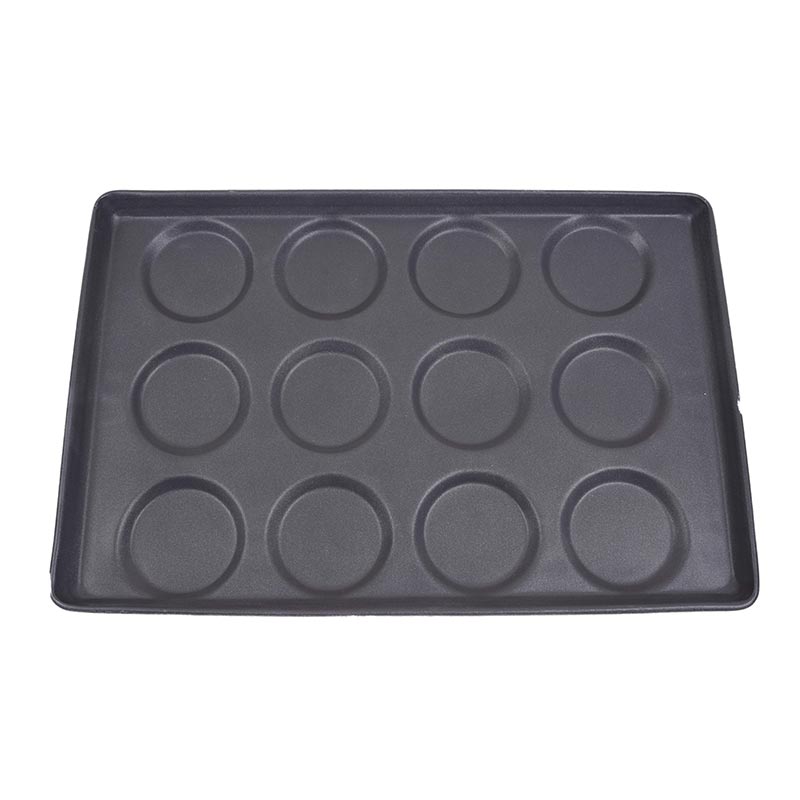 almetal kaplamali aluminyum hamburger ekmegi tavasi 12 gozlu 125 mm 53x65 cm hamburger ekmegi pisirme tavasi