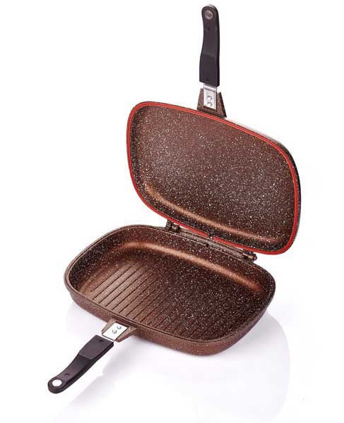 altinbasak cift tarafli dokum grill tava 34 cm balik ve izgara pisirme icin ozel tava