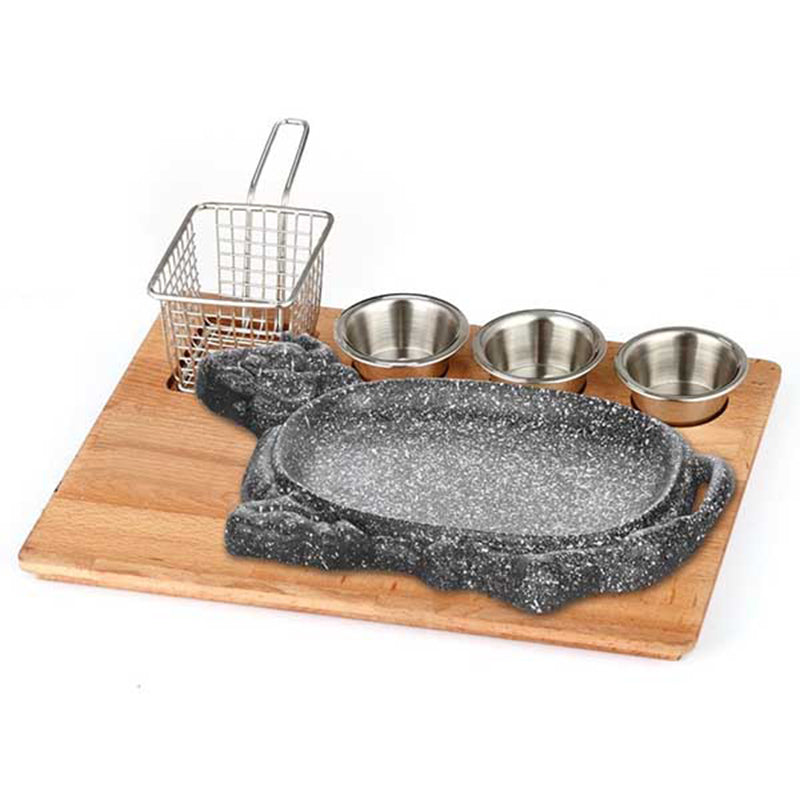 altinbasak dogal masif fajita sunum seti granit dokum bufalo 35x26 cm fajita sunumu ve sicak servis icin profesyonel set