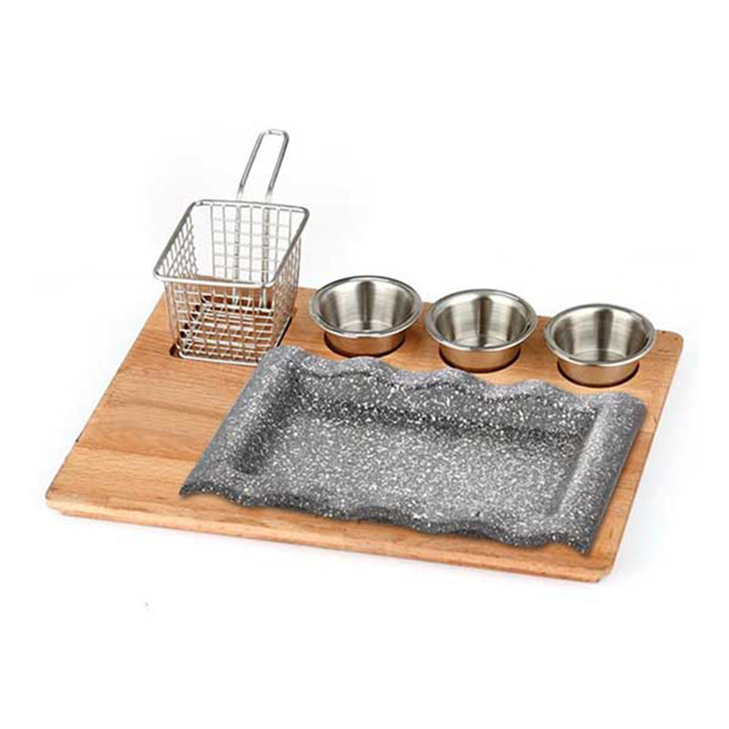 altinbasak dogal masif fajita sunum seti granit dokum dalgali 35x26 cm fajita sunumu ve sicak servis icin profesyonel set