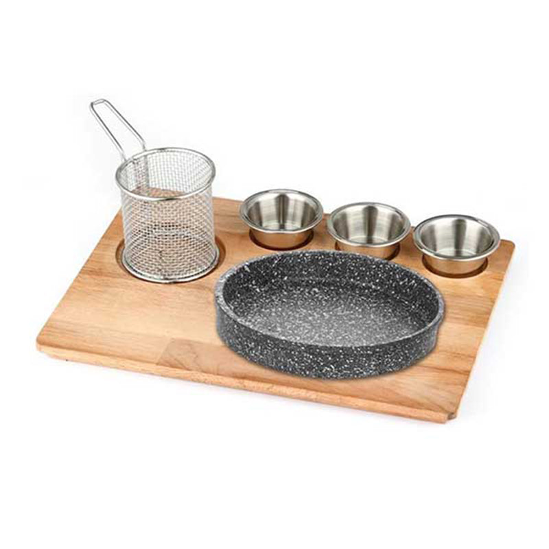 altinbasak dogal masif fajita sunum seti granit dokum guvec 35x26 cm fajita sunumu ve sicak servis icin profesyonel set