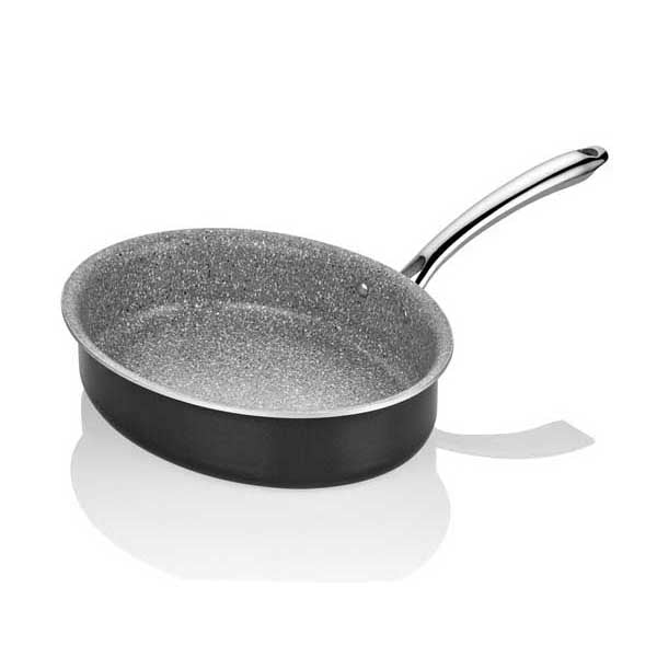 altinbasak granit elit oval balik tava 28x20 cm profesyonel mutfak kullanimina uygun pisirme ekipmani
