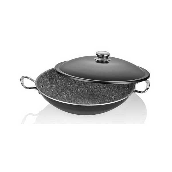 altinbasak granit wok tencere 40 cm sote ve yuksek isi pisirme icin wok tencere