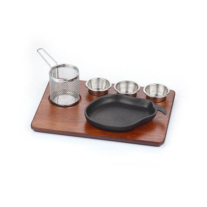 altinbasak mdf fajita sunum seti teflon dokum avakado 35x26 cm fajita sunumu ve sicak servis icin profesyonel set