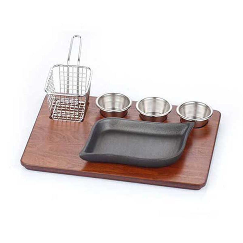 altinbasak mdf fajita sunum seti teflon dokum bodrum 35x26 cm fajita sunumu ve sicak servis icin profesyonel set