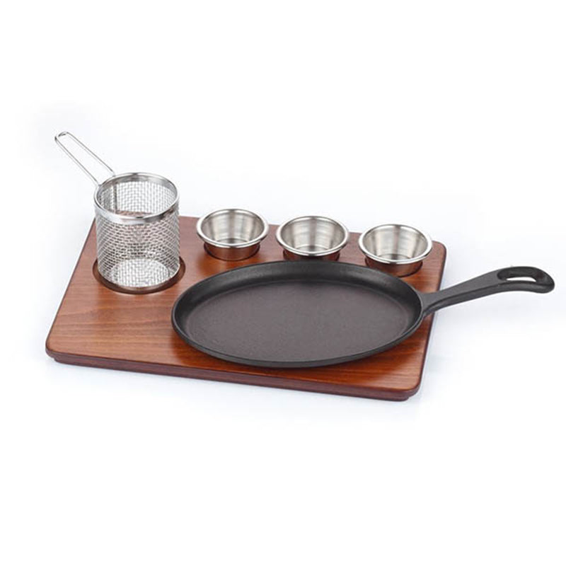 altinbasak mdf fajita sunum seti teflon dokum buyuk sapli 35x26 cm fajita sunumu ve sicak servis icin profesyonel set