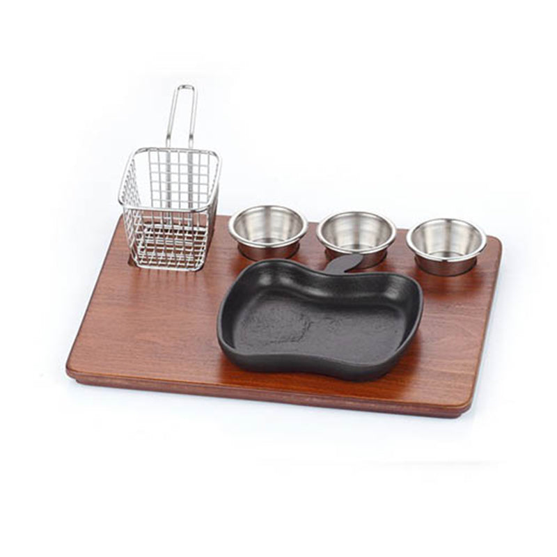 altinbasak mdf fajita sunum seti teflon dokum elma 35x26 cm fajita sunumu ve sicak servis icin profesyonel set