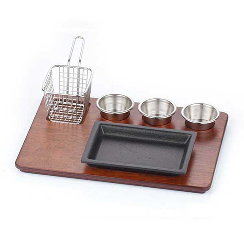 altinbasak mdf fajita sunum seti teflon dokum kare 35x26 cm fajita sunumu ve sicak servis icin profesyonel set