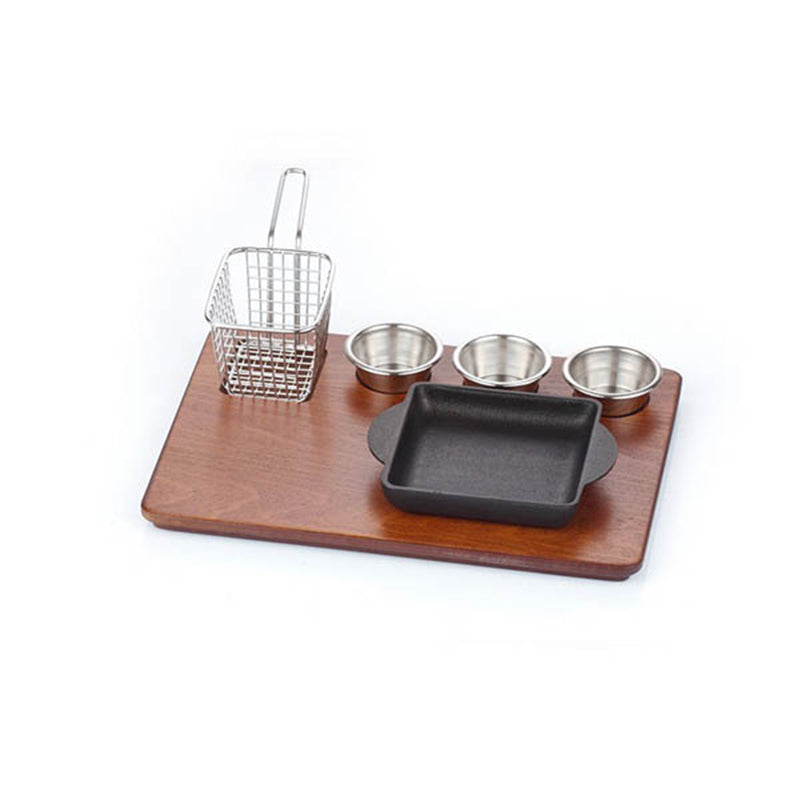 altinbasak mdf fajita sunum seti teflon dokum kare kulplu 35x26 cm fajita sunumu ve sicak servis icin profesyonel set