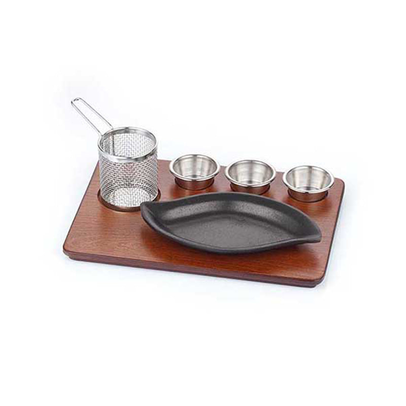 altinbasak mdf fajita sunum seti teflon dokum yaprak 36.5x27.5 cm fajita sunumu ve sicak servis icin profesyonel set