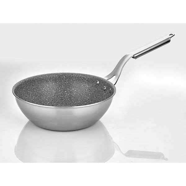 altinbasak silver star granit wok tava 24 cm sote ve yuksek isi pisirme icin wok tava