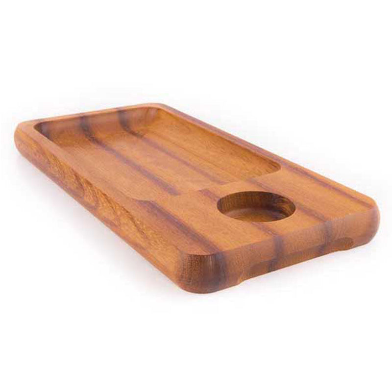 altinbasak tek sosluklu sunum tabagi iroko 37.5x19 cm profesyonel mutfak kullanimina uygun pisirme ekipmani