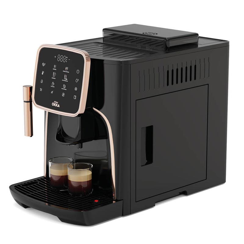 Arzum Okka Espresso Pro Tam Otomatik Espresso Kahve Makinesi, Siyah Bakır, kahve aksesuarı