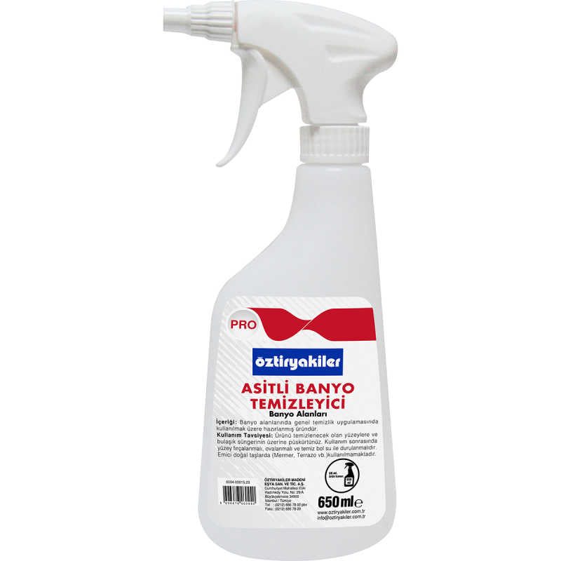 oztiryakiler asitli banyo wc urunleri icin 650 ml kirmizi etiket triger sise