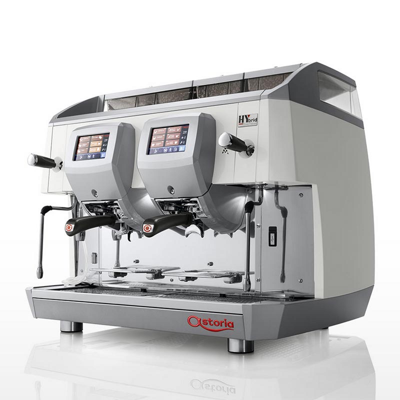 Astoria HYbrid Tam Otomatik Espresso Kahve Makinesi, 2 Gruplu, Beyaz, barista ekipman seti