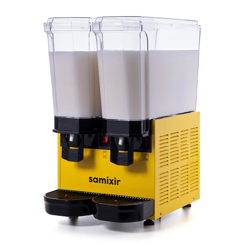 Samixir 40.MMY Klasik Twin Soğuk İçecek Dispenseri, 20+20 L, Karıştırıcılı, Sarı, soğuk içecek dispenseri