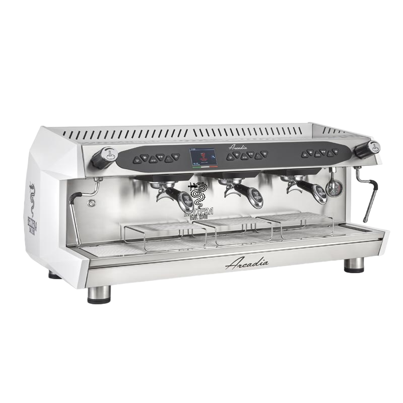 Bezzera Arcadia DE PID Tall Cup Tam Otomatik Espresso Kahve Makinesi, 3 Gruplu, Mat Beyaz, espresso takip aynası