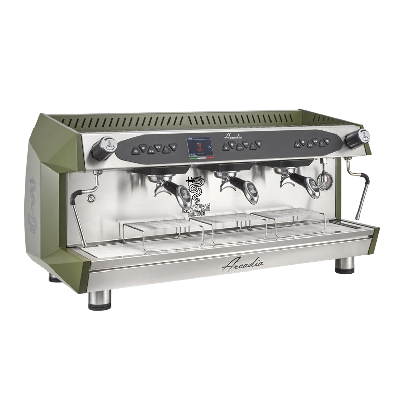 Bezzera Arcadia DE PID Tall Cup Tam Otomatik Espresso Kahve Makinesi, 3 Gruplu, Mat Yeşil, espresso takip aynası