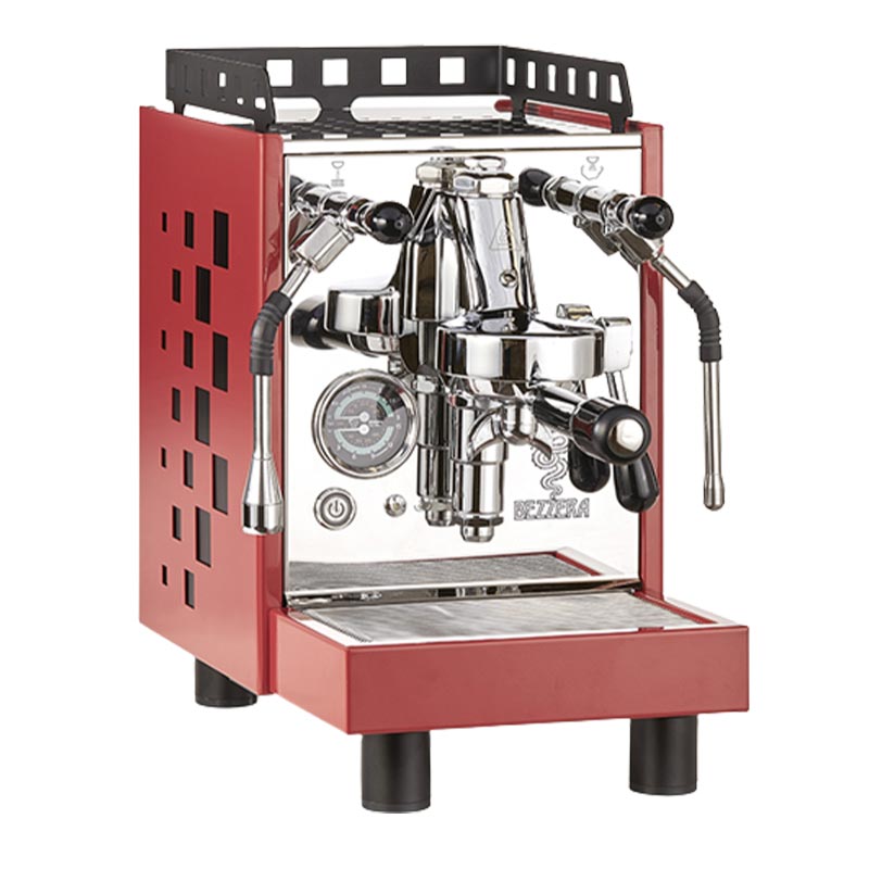 Bezzera ARIA Yarı Otomatik Espresso Kahve Makinesi, 1 Gruplu, Kırmızı, espresso takip aynası