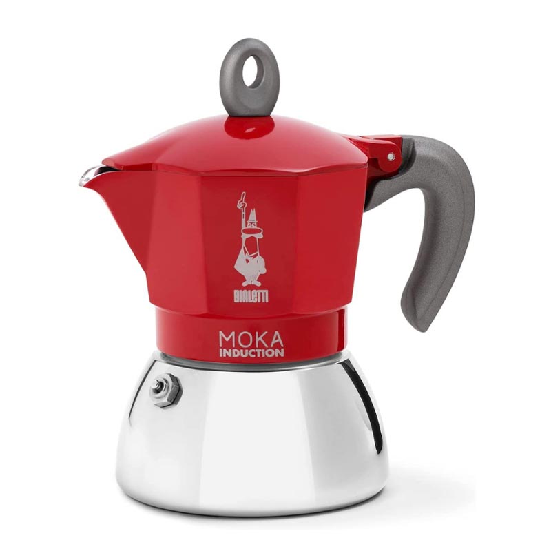 Bialetti İndüksiyon Moka Pot, 6 Cup, Kırmızı, kahve aksesuarı