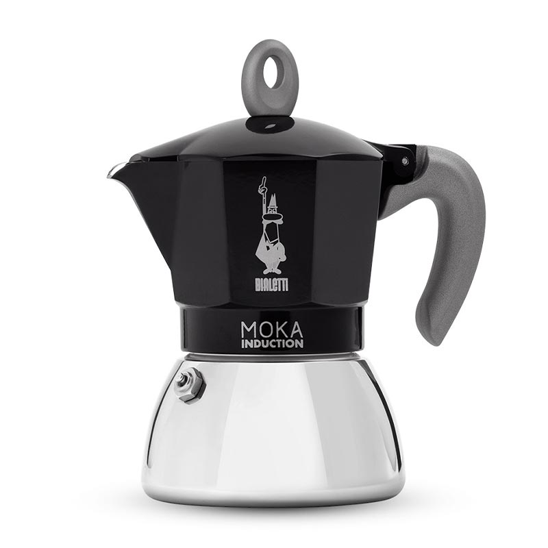 Bialetti İndüksiyon Moka Pot, 6 Cup, Siyah, kahve aksesuarı