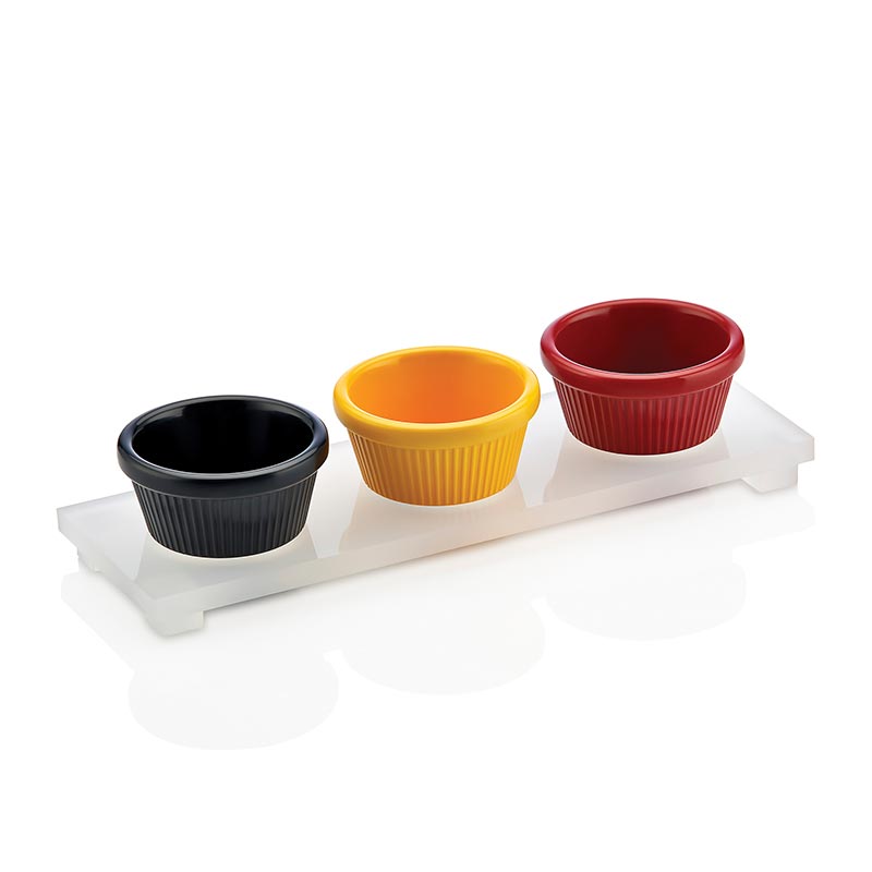 biradli grv889 beyaz tabanli sosluk standi 3lu 25x8 cm 7 cm profesyonel mutfak ekipmani