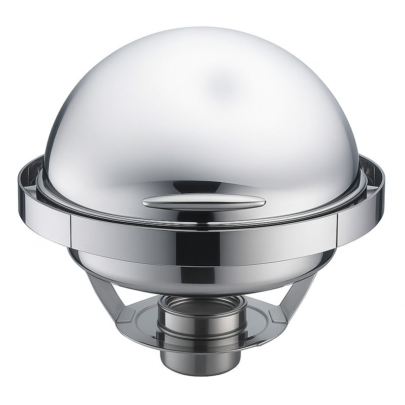 biradli groovy grv3011 roll top yuvarlak ust chafing dish jel yakitli profesyonel mutfak ekipmani