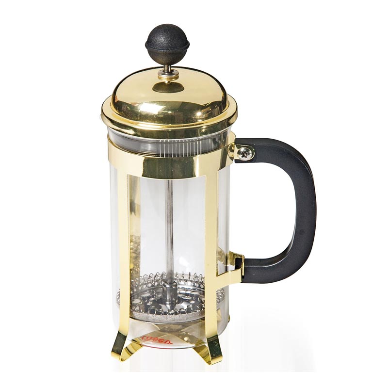 Biradlı Groovy GRV-D5 French Press, 350 ml, Altın, kahve aksesuarı