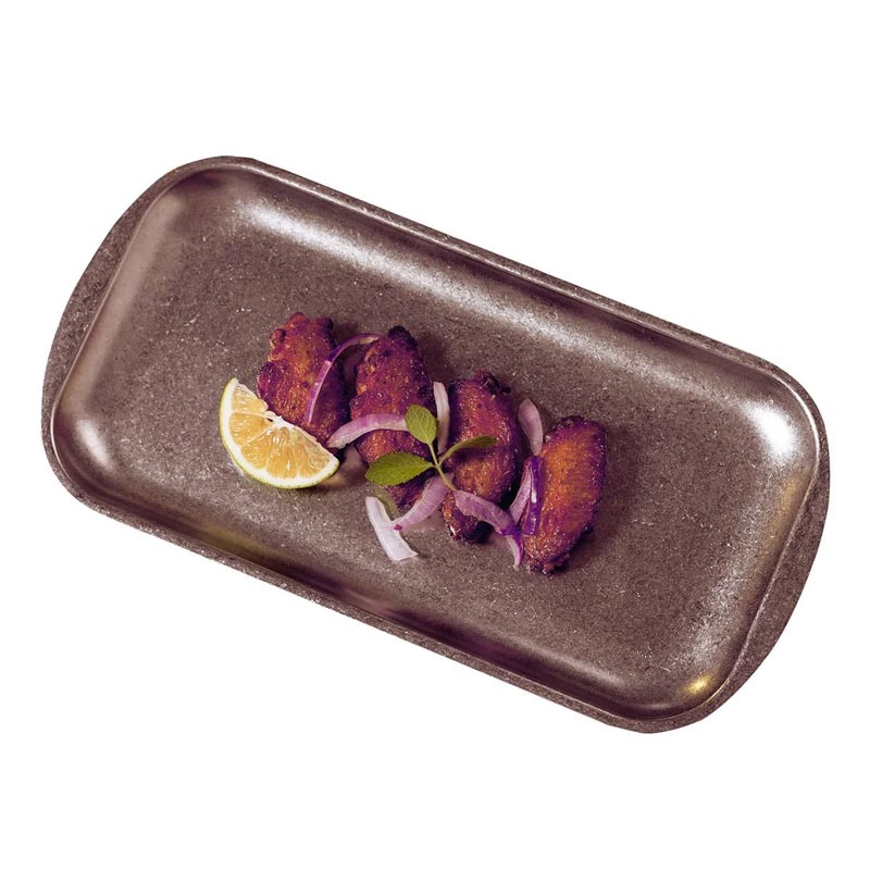 biradli groovy grvr241005 acik bufe retro sunum tabagi 37x20x15 cm bakir servis ve sunum ekipmani