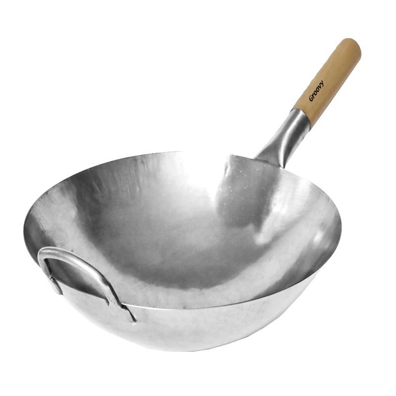 biradli groovy grvw36 karbon celik wok tava 36 cm profesyonel mutfak ekipmani