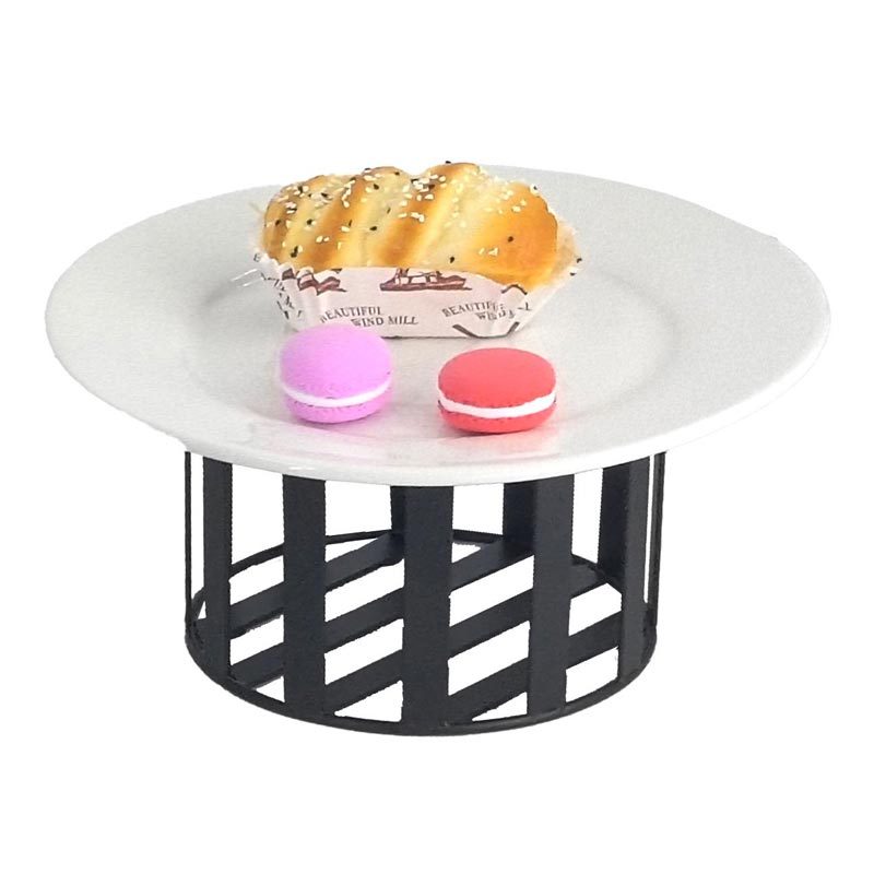 biradli groovy grvy1601 yuvarlak metal tabak yukseltici 16x10 cm siyah servis ve sunum ekipmani