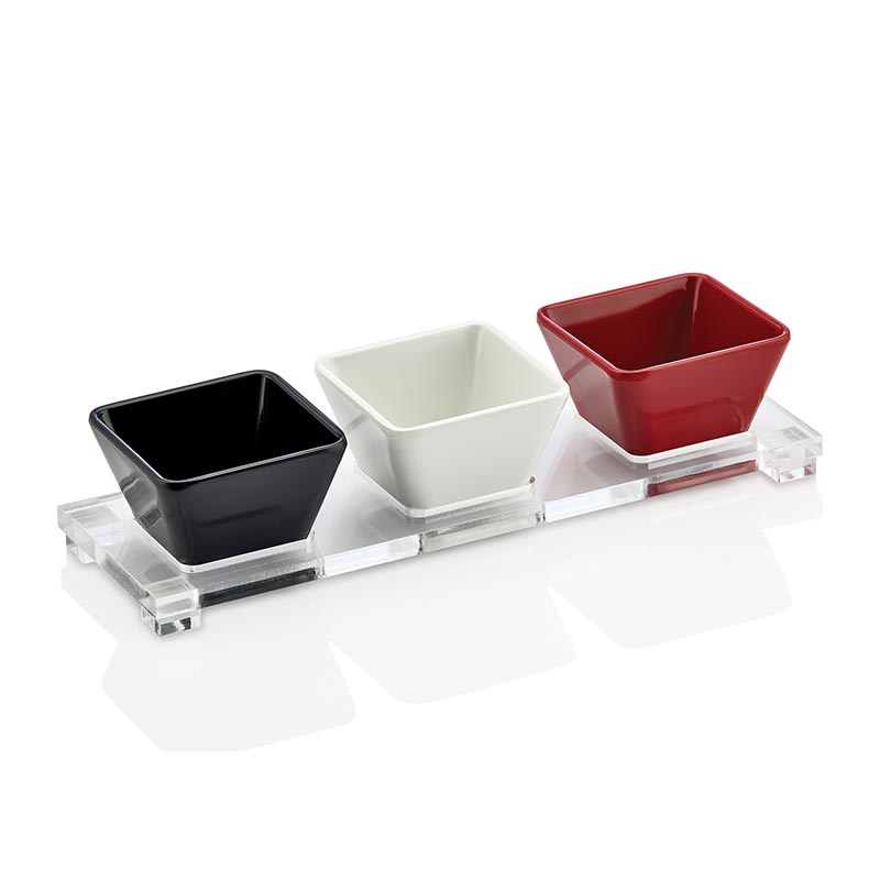 biradli grv890 kare sosluk standi 3lu 25x8 cm seffaf profesyonel mutfak ekipmani
