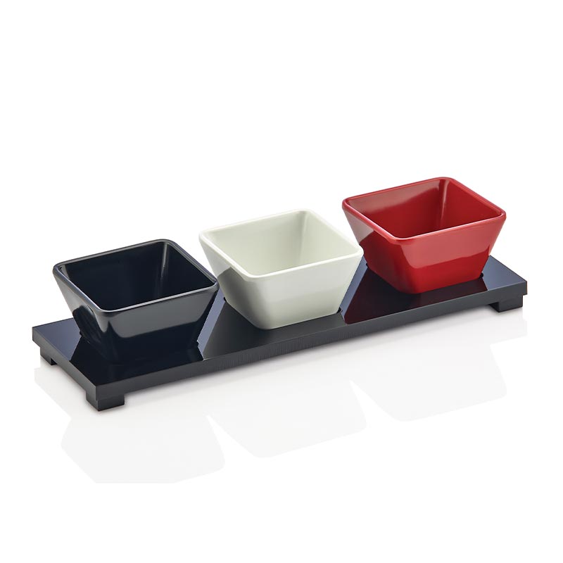 biradli grv890 kare sosluk standi 3lu 25x8 cm siyah profesyonel mutfak ekipmani