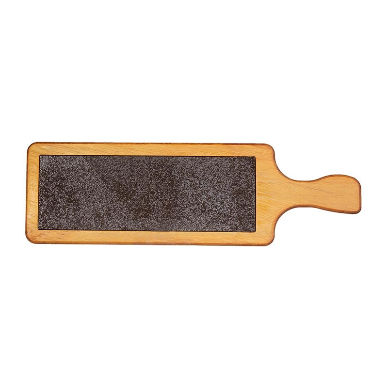 biradli grv1846 kulplu bazaltli steak ahsap sunum tahtasi 45x14 cm servis ve sunum ekipmani