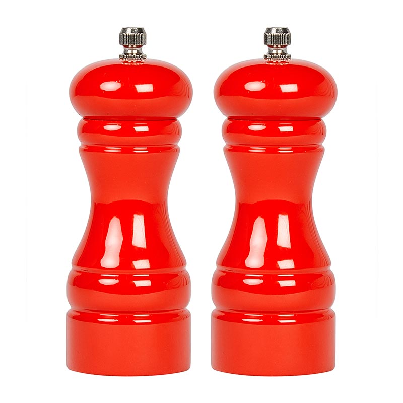 biradli brd231 metal tuz ve karabiber degirmeni 2li 13 cm kirmizi baharat ekipmani