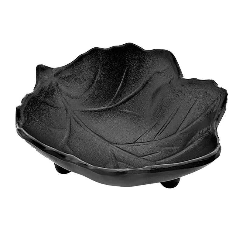 biradli brd104s minimal yaprak sunum tabagi 10x8x3 cm siyah servis ve sunum ekipmani