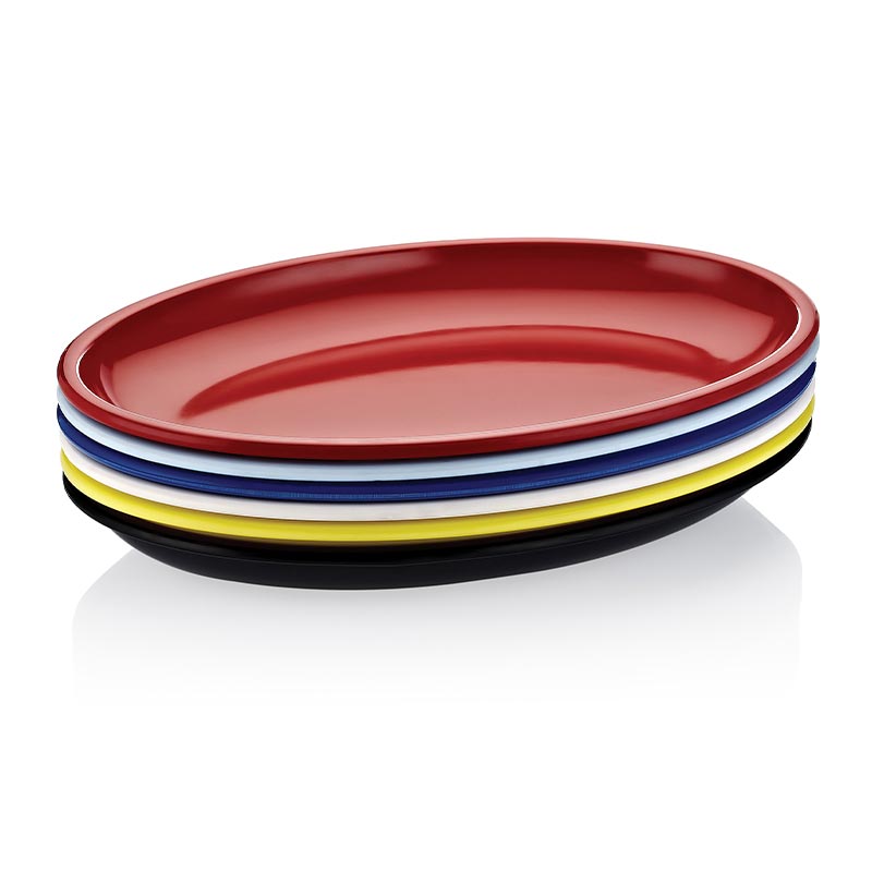 biradli fts1957 oval melamin sunum tabagi 48x35 cm kirmizi servis ve sunum ekipmani