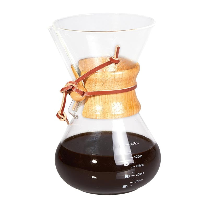 Biradlı GRV-312 Pour Over Chemex Ahşap Tutacaklı Kahve Demleyici, 600 ml, chemex kahve demleyici