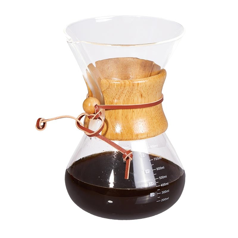 biradli grv313 pour over chemex ahsap tutacakli kahve demleyici 800 ml profesyonel mutfak ekipmani