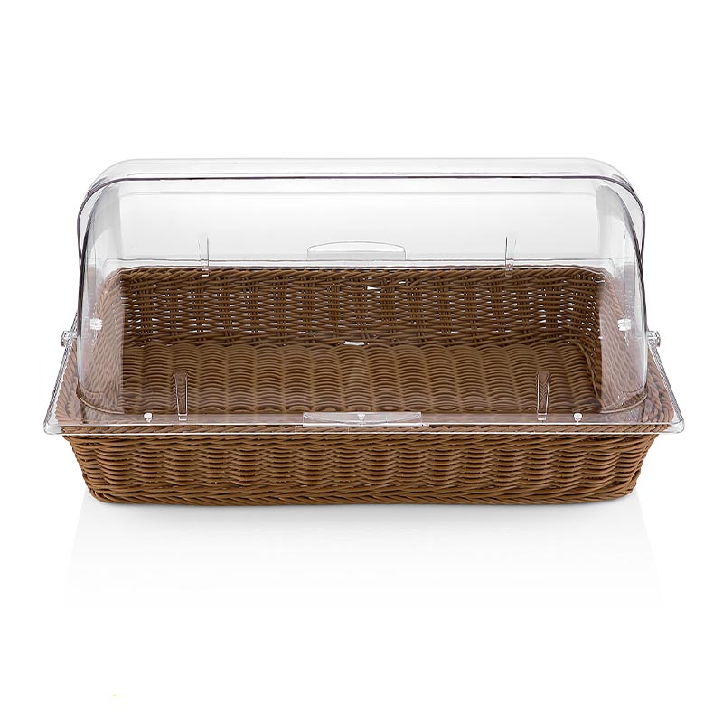 biradli grv77 sepetli polikarbon rolltop teshir standi 54x33x26 cm profesyonel mutfak ekipmani