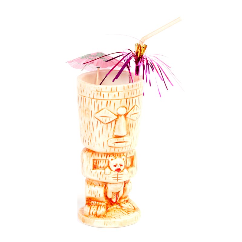 biradli grv20216 seramik tiki mug kokteyl bardagi 310 cc 8x18 5 cm turuncu bar ve kokteyl ekipmani