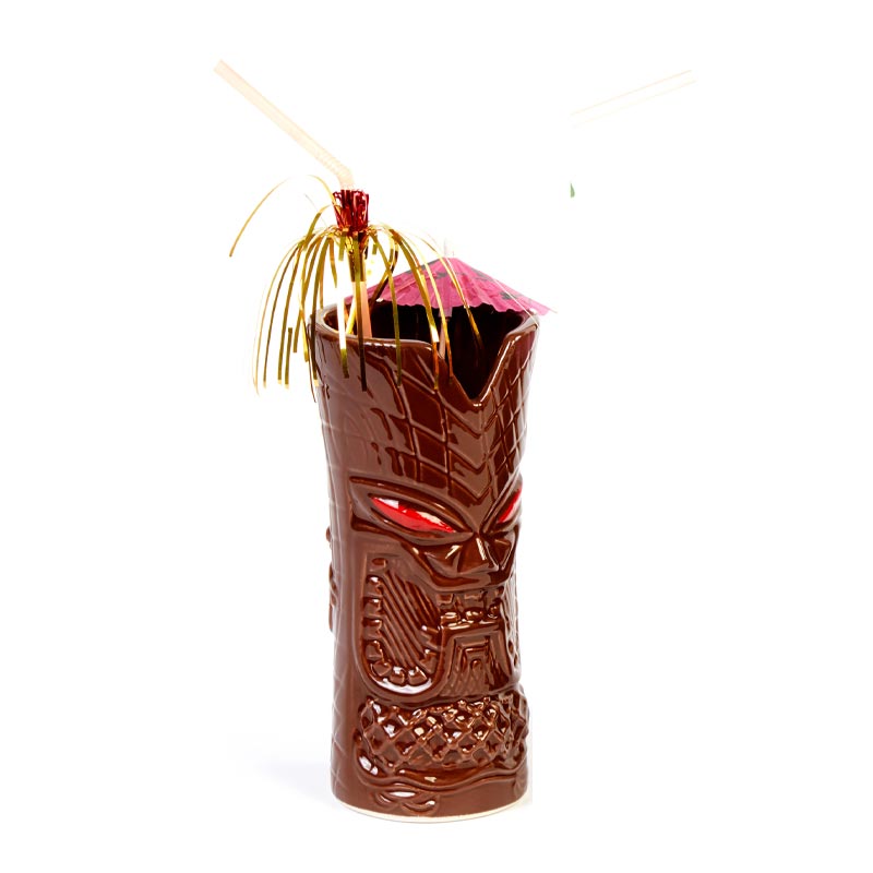 biradli grv20221 seramik tiki mug kokteyl bardagi 350 cc 8x17 5 cm acik kahverengi bar ve kokteyl ekipmani
