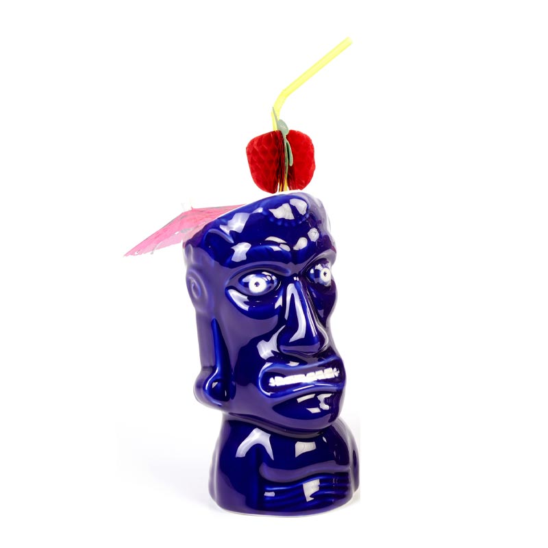 biradli grv20217 seramik tiki mug kokteyl bardagi 350 cc 8x17 5 cm mavi bar ve kokteyl ekipmani
