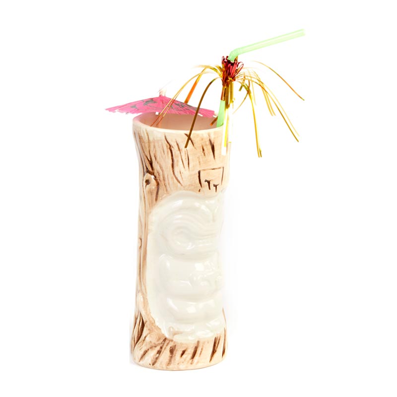 biradli grv20214 seramik tiki mug kokteyl bardagi 360 cc 8x18 5 cm kahverengi bar ve kokteyl ekipmani