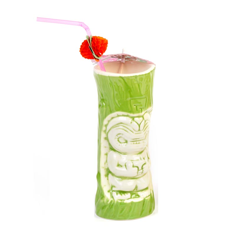 biradli grv20214 seramik tiki mug kokteyl bardagi 610 cc 8x18 5 cm kahverengi bar ve kokteyl ekipmani